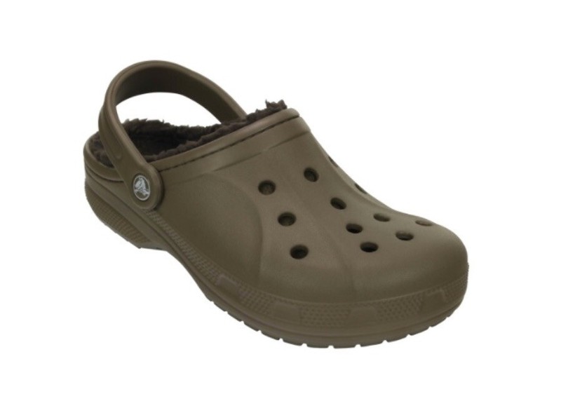 brown fuzzy crocs